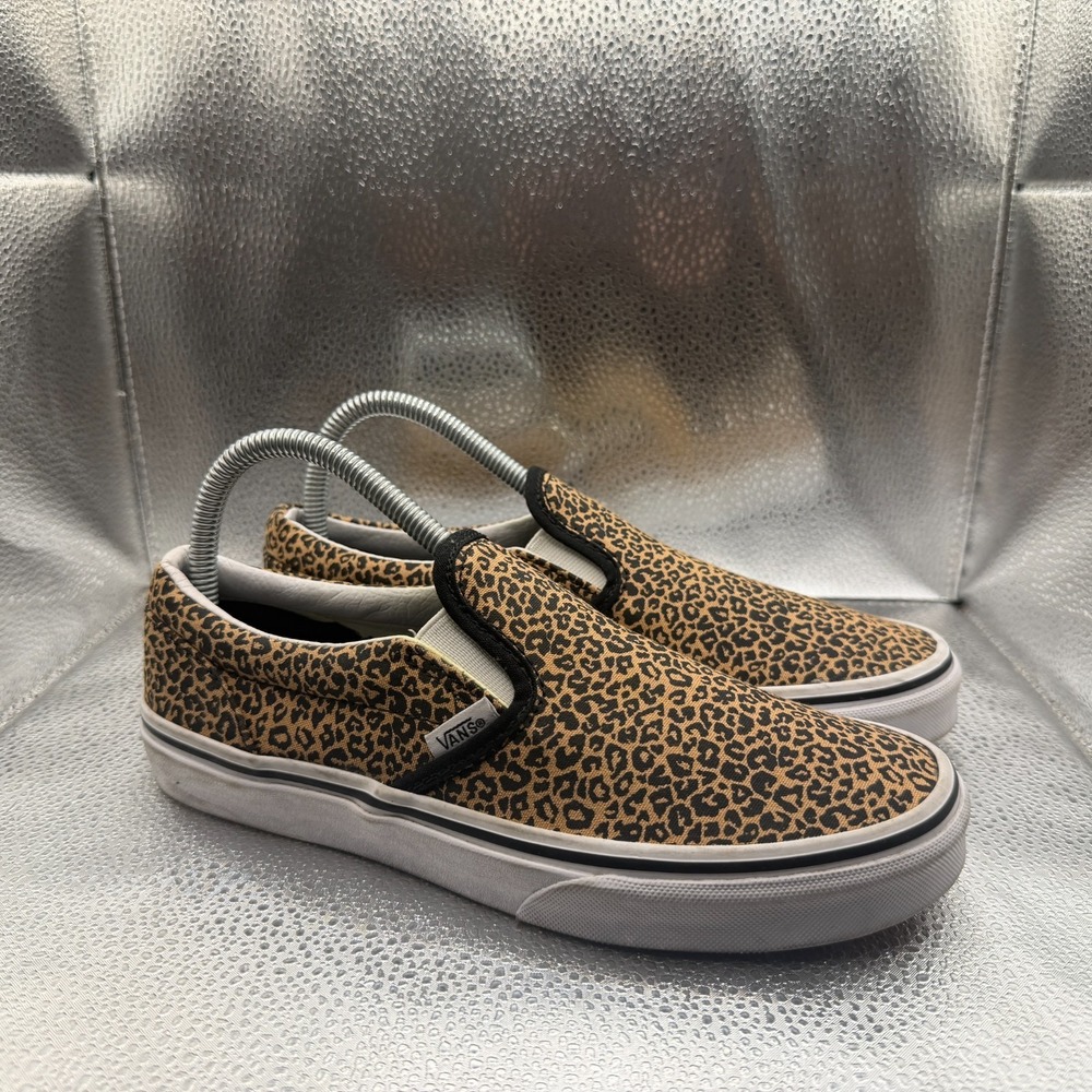 Size 6 VANS Off The Wall Leopard Print Brown Low Top Mens Sneakers Shoes 721356